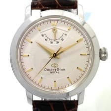 ORIENT STAR ROYAL EG04-C0 Hand-Wind Silver Watch with Leather Strap