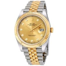 Rolex Datejust 41 Champagne Diamond Steel and 18K Yellow Gold Jubilee Men's