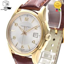 Vintage [ MINT ] Hamilton H324310 Silver Dial Gold 39mm Men's Date Watch JAPAN