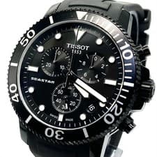 TISSOT T120417A SEASTAR Automatic Wristwatch Black Dial Timepiece Vintage