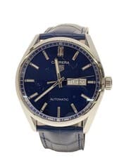 TagHeuer Mens Watch Auto Carrera Analog Leather NVY SS 202601WOH Done Used