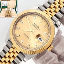 Rolex Datejust 41 126333 Factory Champagne Diamond 2-tone Watch Box/Papers/Tag