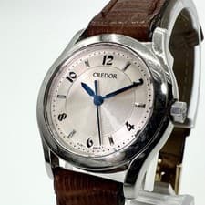 SEIKO CREDOR 4J81-0AB0 Blue Steel Hands Quartz Ladies Watch New Battery Working