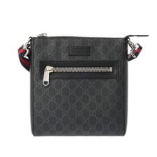 Used CHANEL 523599 Unisex Shoulder Bag GG Supreme Black Gray GG Supreme Canvas L