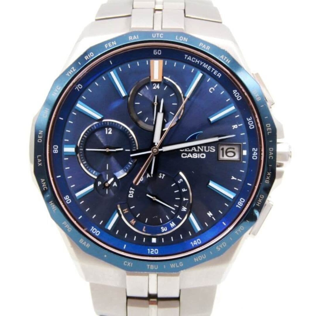 [☆Good+++] CASIO OCEANUS Manta OCW-S5000AP-2AJF Indigo Blue  Radio Solar Japan