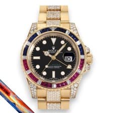Rolex GMT Master II 116758SARU Black Dial Gold Luxury Men's Watch