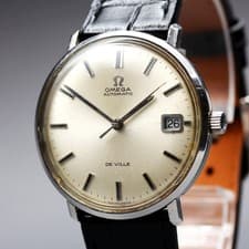 Vintage c.1970 OMEGA DeVille Tool 106 Automatic Date Mens Swiss 34mm Dress Watch