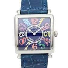 FRANCK MULLER Master Square 6002MQZ Quartz Watch Stainless Steel Blue