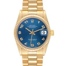 Rolex President Midsize 31 Yellow Gold Anniversary Dial Ladies Watch 68278