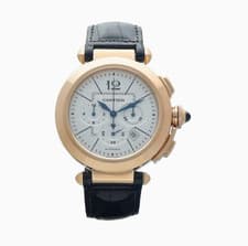 Cartier Pasha Chronograph 2863 18k Rose Gold 42 mm Silver Dial Auto Men's Watch