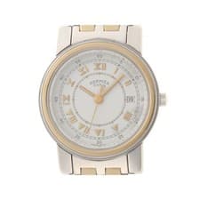 HERMES Watch Carrick CA1.220 Ladies Watch Stainless Gold Plated White Quartz Whi
