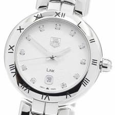 TAG HEUER WAT1411.FC6316 Link 11P Diamond Date Quartz Women s Excellent Conditio