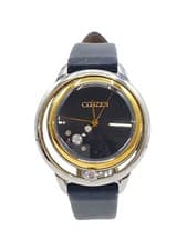 CITIZEN B036S112052 Eco-Drive Diamond Watch Black Dial Excellent JAPAN