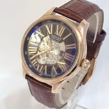 Baroque Automatic Skeleton Watch Heart Design, Men’s Wristwatch,