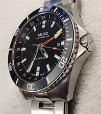 Mido Ocean Star True GMT Automatic 200m Diver Watch Stainless Steel