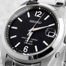 SEIKO Radio Wave Control Solar Titanium Men's Watch Working Dress Wristwatch