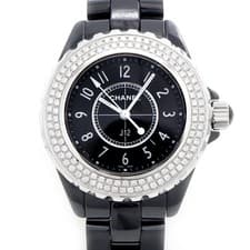 CHANEL J12 33mm H0682 Date 200m Black Ceramic After Diamond Bezel Women Quartz