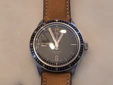 Christopher Ward C65 Trident 41mm Diver Black Manual Wind Watch w/Original Strap