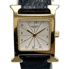 HERMES H watch HH1.201 Silver Quartz ladies watch with box