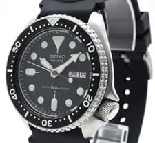 [NEAR MINT] SEIKO 7548-7000 43mm Black Diver's Day/Date QZ Men's Watch Japan