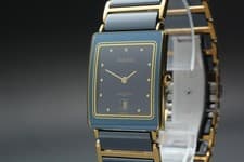 [N Mint] Rado DIASTAR 160.0281.3N Dark Blue Dial Ceramic Date Qz Unisex Watch