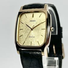 Seiko 8N41-5070 Boy's Tungsten Gold Quartz Working New Battery Authentic Watch