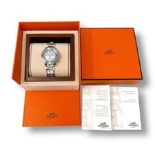 HERMES Clipper Diver CL2.310 Chronograph Pink Shell Dial Ladies Watch Used