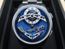 2025 Christopher Ward C1 Bel Canto Classic Azzurro Guilloche Dial Titanium Watch