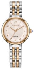 Citizen L Classic Eco-Drive Two tone White Dial Womens Watch EM0996-84Y