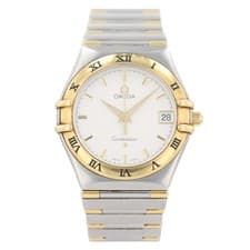 Omega Constellation 33.5mm White Dial Quartz 18k Yellow Gold Men's Wristwatch