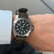 Hamilton Khaki Field Automatic Watch Black Dial Leather Band Used Authentic