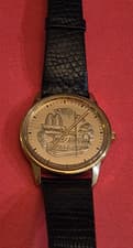 Very Rare McDonald's Store Manager Bulova Accutron Watch Lizard Band Gold Plated