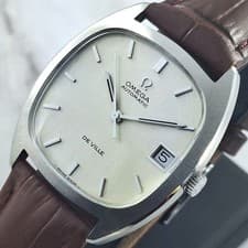 OMEGA DE VILLE AUTOMATIC 20 JEWELS CAL.1002 DATE SILVER DIAL VINTAGE MEN'S WATCH