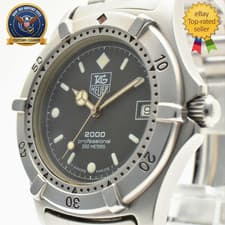 TAG Heuer Professional 2000 962.006 Black Dial 37mm Vintage Quartz Men's Watch