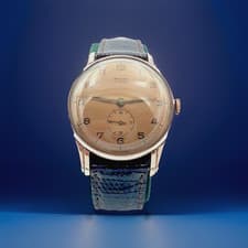 Unique 40s Vintage  ANCRE Military 15 Rubies 18K GP Swiss Unworn Since 2000