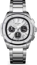 Rotary Mens Apex 100 Sport Chrono Silver Dial Stainless Steel Bracelet Watch