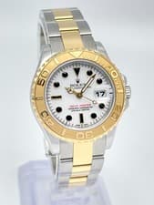 Rolex Oyster Perpetual Yacht-Master Date 29mm 169623 White Dial Gold Steel Paper