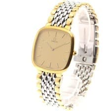 OMEGA DE VILLE SQUARE QUARTZ 30mm SS/GP GOLD DIAL Watch #C2159