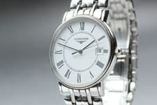 [Near MINT] Longines Grand Classic L4.720.4 White Roman Dial S.S Qz Men's Watch