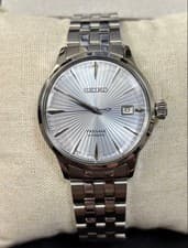 Seiko Presage Wristwatch Auto Silver Dial Stainless Steel Band Elegant