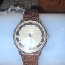 Vintage Bulova 30 JewelselfwindingWristwatch Lizard Calf Strap Silver Dial Rare