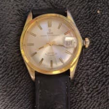 TUDOR Prince Oysterdate Automatic Self-Winding Date Silver Dial Black Leather