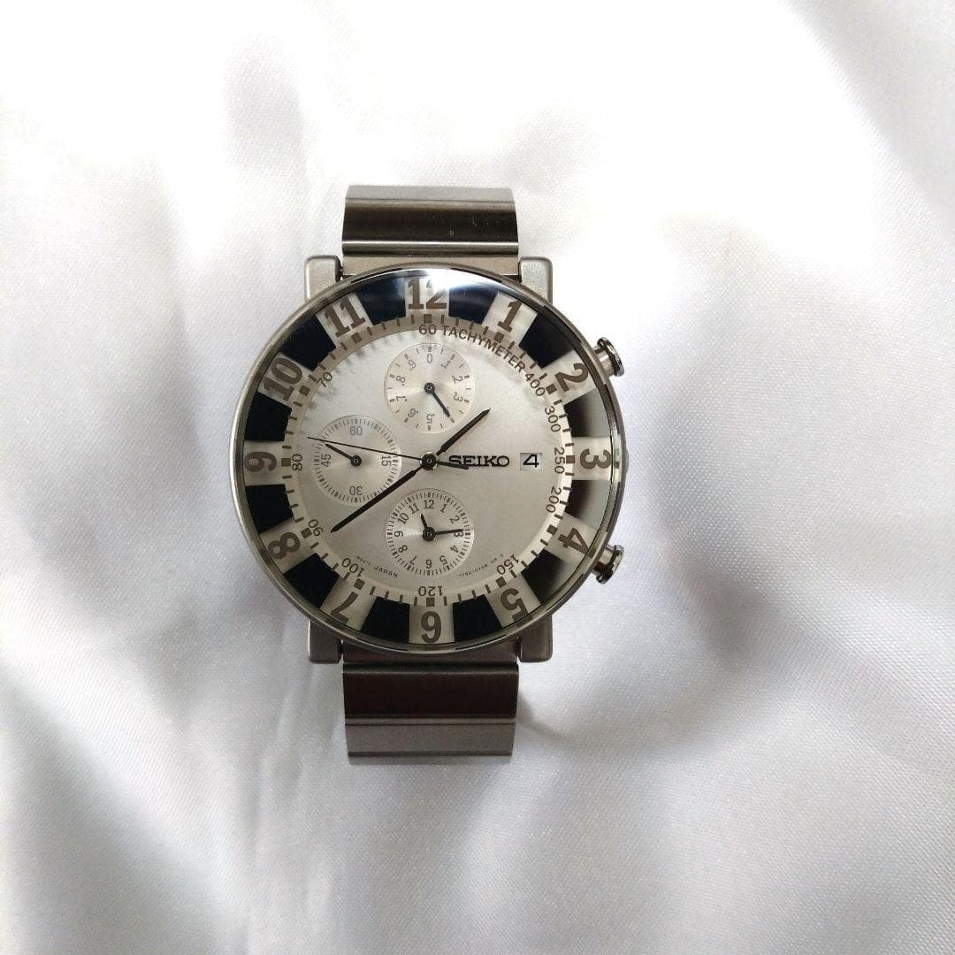 SEIKO Spirit Smart Sottsass 7T92-0TM0 Chronograph Limited 1000 White Watch Japan