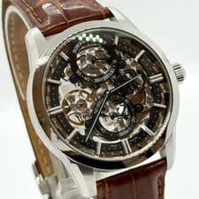 ORIENT Watch ROYAL ORIENT FQ01-C00 Black Hand-Wound Leather 39mm Men's Auth Rare