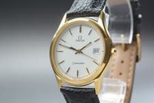 [NEAR MINT] Vintage OMEGA Seamaster 33mm 196.0251 Quartz Gold White Men's Watch