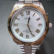 Seiko Dolce Solar Watch 7B22-0AE0 Mother of Pearl Date Luxury Model