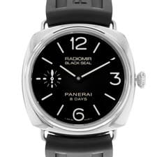 Panerai Radiomir 8 Days PAM 00609 45mm Black Steel Rubber Mens Watch Papers 2021