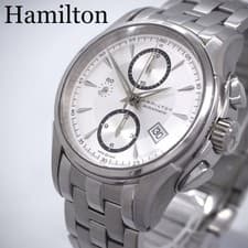 Hamilton Jazzmaster Chronograph Automatic Watch 43mm Mens wrist 17cm Silver Dial