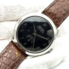 EDOX Chronometer Power Reserve Automatic Watch Steel Black Used Authentic