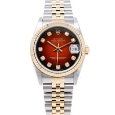 Rolex Datejust 31, 68273, Steel & Yellow Gold, Red Vignette Diamond Dial, Jub...